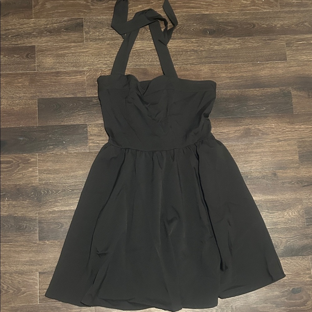 Elegant Black Halter Dress